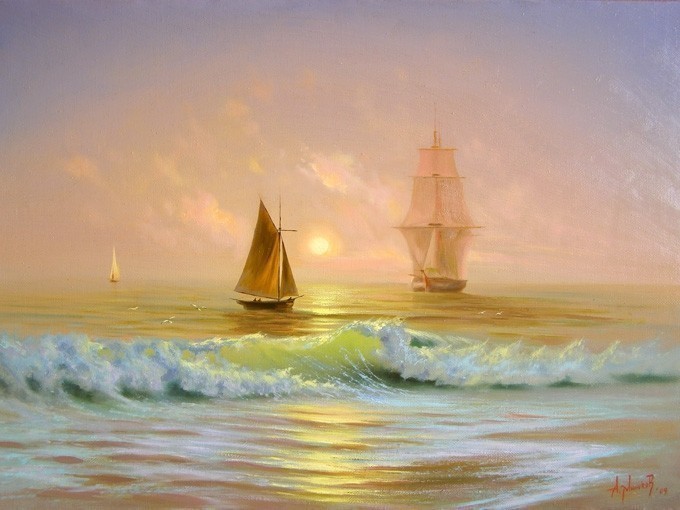№0333,Sunrise II. Μοναδικός πίνακας σε καμβά, με εντυπωσιακές χειροποίητες 3D πινελιές. Δημιουργείται αποκλειστικά για εσάς, κατόπιν παραγγελίας