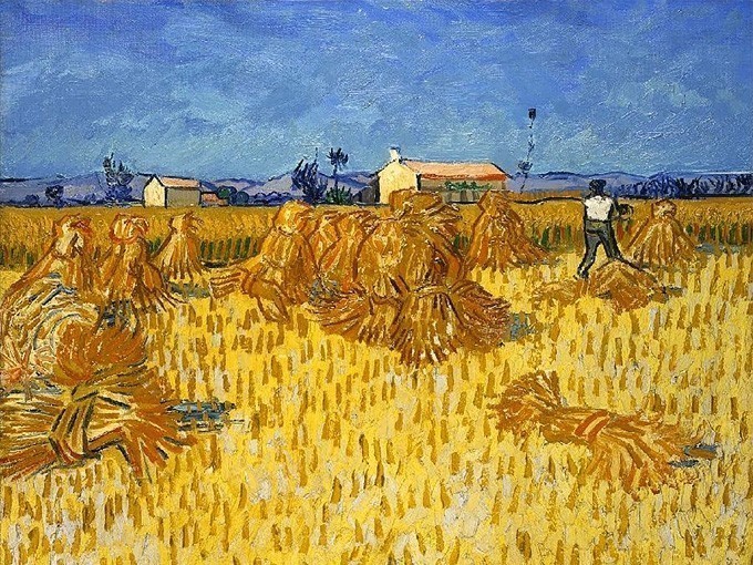 №0381 Harvest in Provence,Van Gogh. Μοναδικός πίνακας σε καμβά, με εντυπωσιακές χειροποίητες 3D πινελιές. Δημιουργείται αποκλειστικά για εσάς, κατόπιν παραγγελίας