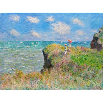 №0414 „Walk on the rocks in Purville“,Claude Monet. Μοναδικός πίνακας σε καμβά, με εντυπωσιακές χειροποίητες 3D πινελιές. Δημιουργείται αποκλειστικά για εσάς, κατόπιν παραγγελίας