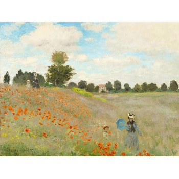 №0482, Poppy field, Claud Monet. Μοναδικός πίνακας σε καμβά, με εντυπωσιακές χειροποίητες 3D πινελιές. Δημιουργείται αποκλειστικά για εσάς, κατόπιν παραγγελίας