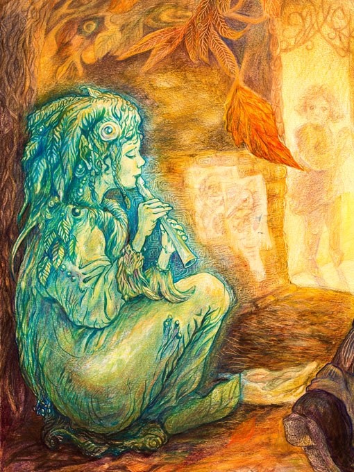 №0880, Nymph. Μοναδικός πίνακας σε καμβά, με εντυπωσιακές χειροποίητες 3D πινελιές. Δημιουργείται αποκλειστικά για εσάς, κατόπιν παραγγελίας