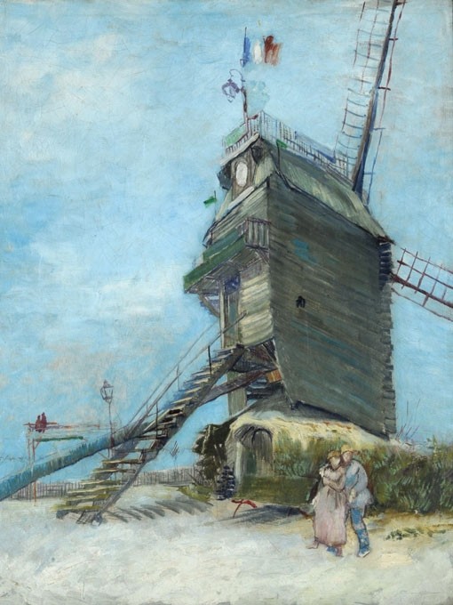 №0937, "Le Moulin de la Galette",Van Gogh. Μοναδικός πίνακας σε καμβά, με εντυπωσιακές χειροποίητες 3D πινελιές. Δημιουργείται αποκλειστικά για εσάς, κατόπιν παραγγελίας