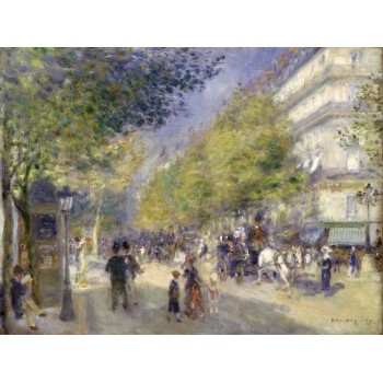 №0971,Grand Boulevard,Renoir. Μοναδικός πίνακας σε καμβά, με εντυπωσιακές χειροποίητες 3D πινελιές. Δημιουργείται αποκλειστικά για εσάς, κατόπιν παραγγελίας