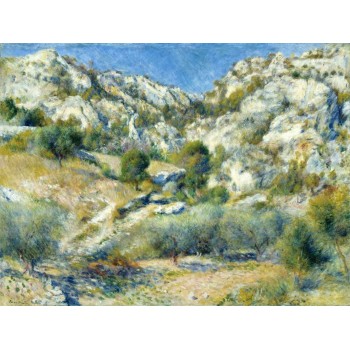 №0972, The Rocky Gills near Estak,Renoir. Μοναδικός πίνακας σε καμβά, με εντυπωσιακές χειροποίητες 3D πινελιές. Δημιουργείται αποκλειστικά για εσάς, κατόπιν παραγγελίας