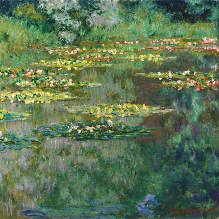 №0983, "Le Bassin des Nympheas", Claud Monet. Μοναδικός πίνακας σε καμβά, με εντυπωσιακές χειροποίητες 3D πινελιές. Δημιουργείται αποκλειστικά για εσάς, κατόπιν παραγγελίας
