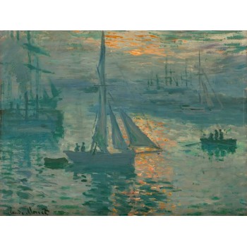 №0984, "Sunrise",Claude Monet. Μοναδικός πίνακας σε καμβά, με εντυπωσιακές χειροποίητες 3D πινελιές. Δημιουργείται αποκλειστικά για εσάς, κατόπιν παραγγελίας