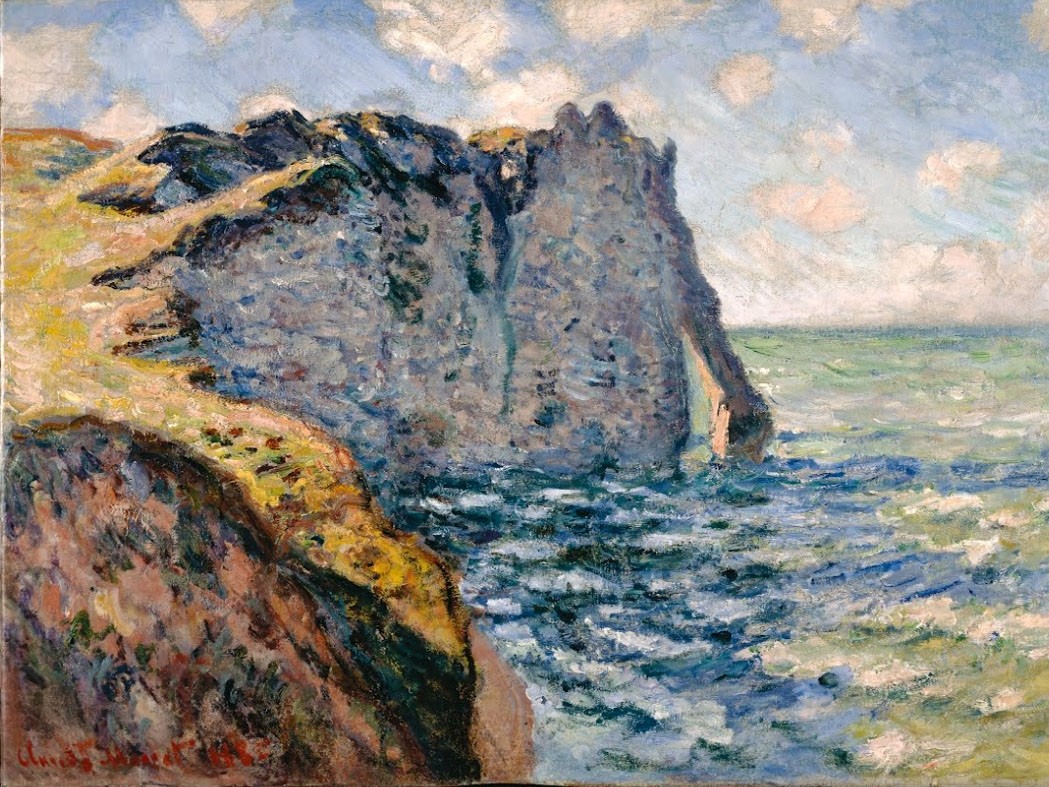 №0985, "The Cliff of Aval, Etrétat", Claude Monet. Μοναδικός πίνακας σε καμβά, με εντυπωσιακές χειροποίητες 3D πινελιές. Δημιουργείται αποκλειστικά για εσάς, κατόπιν παραγγελίας