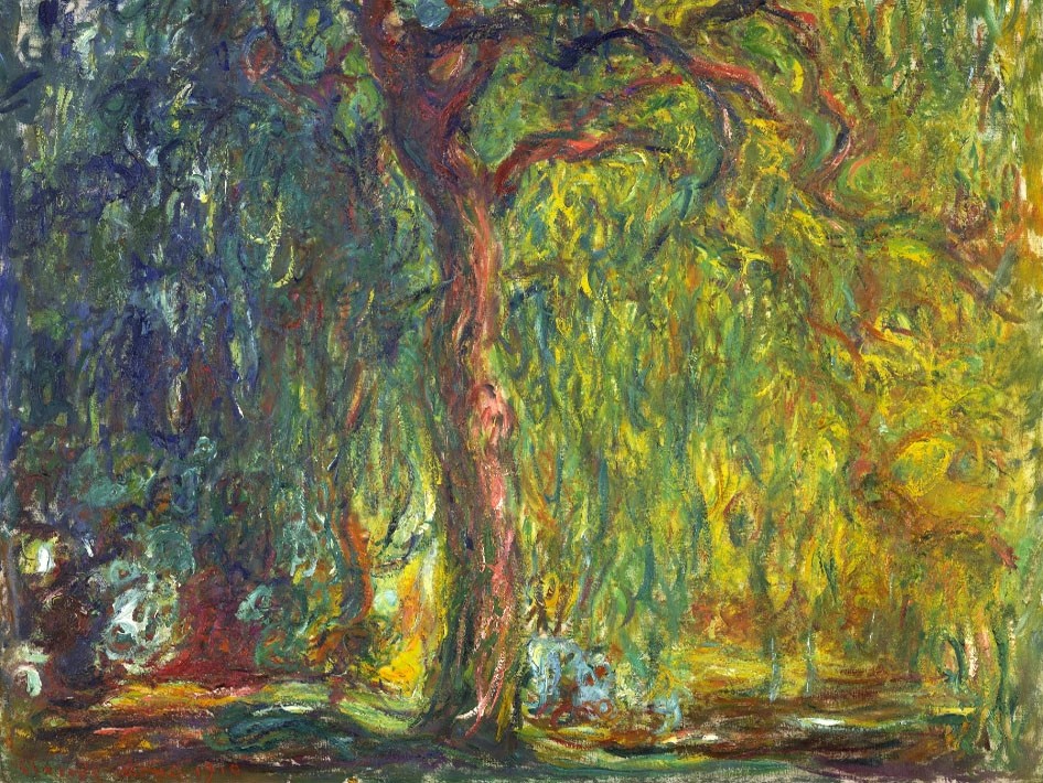 №0986, "Weeping willow", Claude Monet. Μοναδικός πίνακας σε καμβά, με εντυπωσιακές χειροποίητες 3D πινελιές. Δημιουργείται αποκλειστικά για εσάς, κατόπιν παραγγελίας