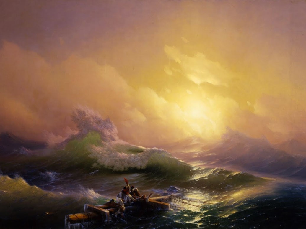 №1000, "The Ninth Wave",Ivan Aivazovsky. Μοναδικός πίνακας σε καμβά, με εντυπωσιακές χειροποίητες 3D πινελιές. Δημιουργείται αποκλειστικά για εσάς, κατόπιν παραγγελίας