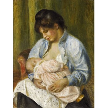 №1004, "A Woman Nursing a Child", Renoir. Μοναδικός πίνακας σε καμβά, με εντυπωσιακές χειροποίητες 3D πινελιές. Δημιουργείται αποκλειστικά για εσάς, κατόπιν παραγγελίας