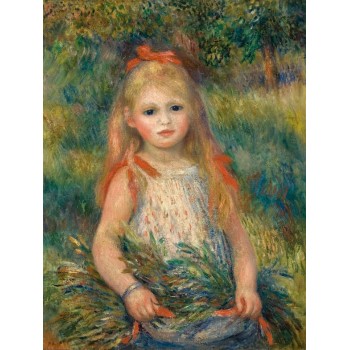 №1007, "Girl with Flowers", Renoir. Μοναδικός πίνακας σε καμβά, με εντυπωσιακές χειροποίητες 3D πινελιές. Δημιουργείται αποκλειστικά για εσάς, κατόπιν παραγγελίας