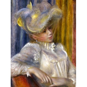 №1014, "Woman with a Hat", Renoir. Μοναδικός πίνακας σε καμβά, με εντυπωσιακές χειροποίητες 3D πινελιές. Δημιουργείται αποκλειστικά για εσάς, κατόπιν παραγγελίας
