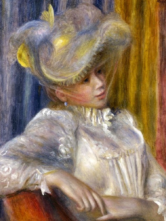 №1014, "Woman with a Hat", Renoir. Μοναδικός πίνακας σε καμβά, με εντυπωσιακές χειροποίητες 3D πινελιές. Δημιουργείται αποκλειστικά για εσάς, κατόπιν παραγγελίας