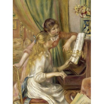 №1015, "Young Girls at the Piano", Renoir. Μοναδικός πίνακας σε καμβά, με εντυπωσιακές χειροποίητες 3D πινελιές. Δημιουργείται αποκλειστικά για εσάς, κατόπιν παραγγελίας