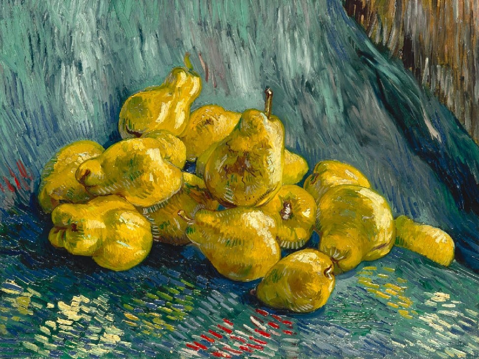 №1028, "Still Life with Quinces", Van Gogh. Μοναδικός πίνακας σε καμβά, με εντυπωσιακές χειροποίητες 3D πινελιές. Δημιουργείται αποκλειστικά για εσάς, κατόπιν παραγγελίας