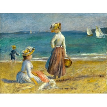 №1239, Beach Figures, Renoir. Μοναδικός πίνακας σε καμβά, με εντυπωσιακές χειροποίητες 3D πινελιές. Δημιουργείται αποκλειστικά για εσάς, κατόπιν παραγγελίας