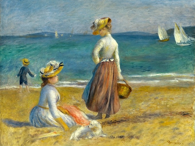 №1239, Beach Figures, Renoir. Μοναδικός πίνακας σε καμβά, με εντυπωσιακές χειροποίητες 3D πινελιές. Δημιουργείται αποκλειστικά για εσάς, κατόπιν παραγγελίας