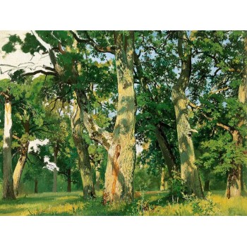 №1442, Oak grove, Ivan Shishkin. Μοναδικός πίνακας σε καμβά, με εντυπωσιακές χειροποίητες 3D πινελιές. Δημιουργείται αποκλειστικά για εσάς, κατόπιν παραγγελίας