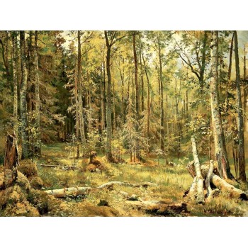 №1446, Forest landscape, Ivan Shishkin. Μοναδικός πίνακας σε καμβά, με εντυπωσιακές χειροποίητες 3D πινελιές. Δημιουργείται αποκλειστικά για εσάς, κατόπιν παραγγελίας