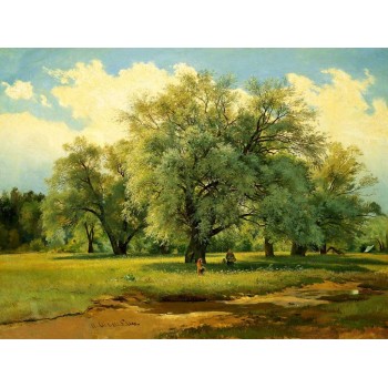 №1447, Holiday under the oak, Ivan Shishkin. Μοναδικός πίνακας σε καμβά, με εντυπωσιακές χειροποίητες 3D πινελιές. Δημιουργείται αποκλειστικά για εσάς, κατόπιν παραγγελίας