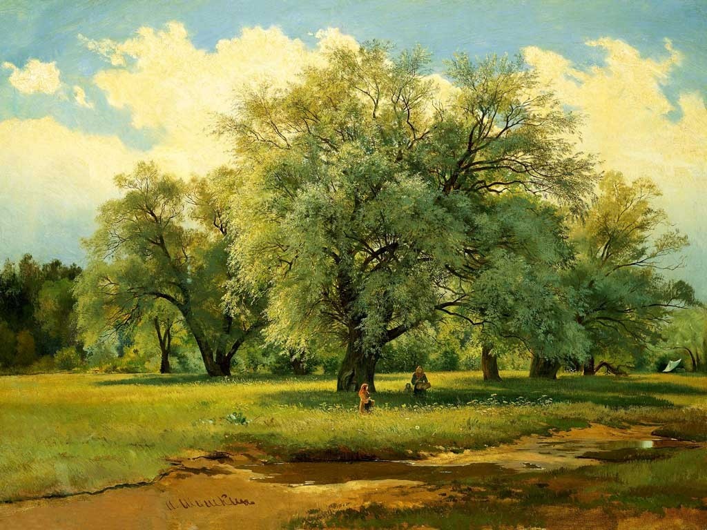 №1447, Holiday under the oak, Ivan Shishkin. Μοναδικός πίνακας σε καμβά, με εντυπωσιακές χειροποίητες 3D πινελιές. Δημιουργείται αποκλειστικά για εσάς, κατόπιν παραγγελίας