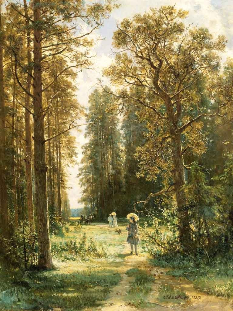 №1452, A Walk in the Forest, Ivan Shishkin. Μοναδικός πίνακας σε καμβά, με εντυπωσιακές χειροποίητες 3D πινελιές. Δημιουργείται αποκλειστικά για εσάς, κατόπιν παραγγελίας