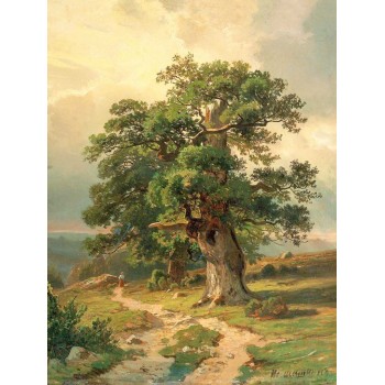 №1453, Oak II, Ivan Shishkin. Μοναδικός πίνακας σε καμβά, με εντυπωσιακές χειροποίητες 3D πινελιές. Δημιουργείται αποκλειστικά για εσάς, κατόπιν παραγγελίας