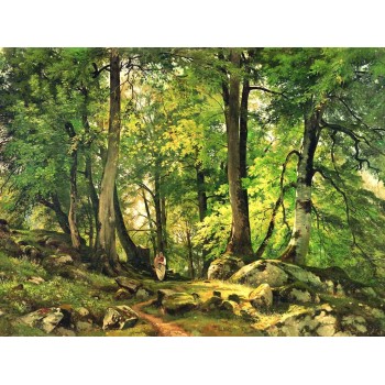 №1454, Forest Landscape IV, Ivan Shishkin. Μοναδικός πίνακας σε καμβά, με εντυπωσιακές χειροποίητες 3D πινελιές. Δημιουργείται αποκλειστικά για εσάς, κατόπιν παραγγελίας