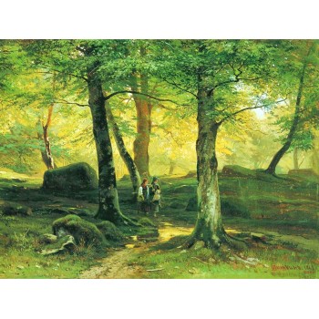 №1455, In the Forest , Ivan Shishkin. Μοναδικός πίνακας σε καμβά, με εντυπωσιακές χειροποίητες 3D πινελιές. Δημιουργείται αποκλειστικά για εσάς, κατόπιν παραγγελίας