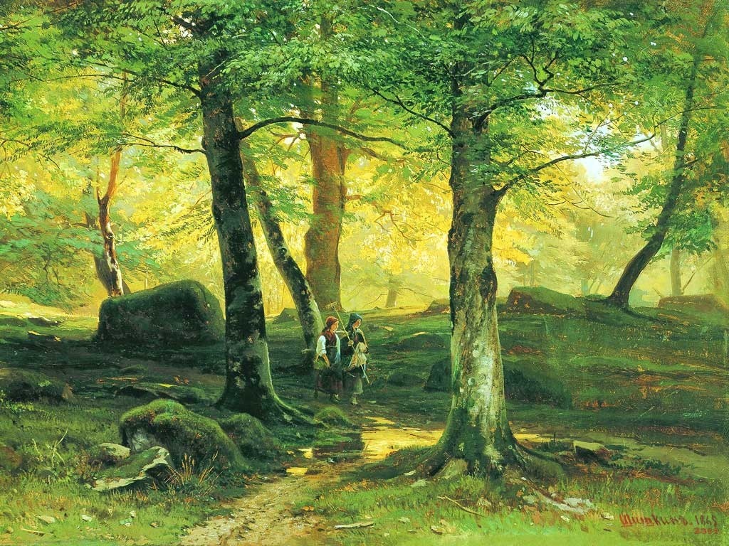 №1455, In the Forest , Ivan Shishkin. Μοναδικός πίνακας σε καμβά, με εντυπωσιακές χειροποίητες 3D πινελιές. Δημιουργείται αποκλειστικά για εσάς, κατόπιν παραγγελίας