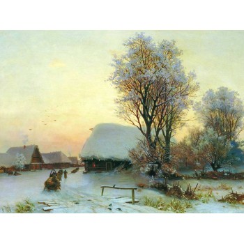№1456, Winter landscape, Ivan Shishkin. Μοναδικός πίνακας σε καμβά, με εντυπωσιακές χειροποίητες 3D πινελιές. Δημιουργείται αποκλειστικά για εσάς, κατόπιν παραγγελίας