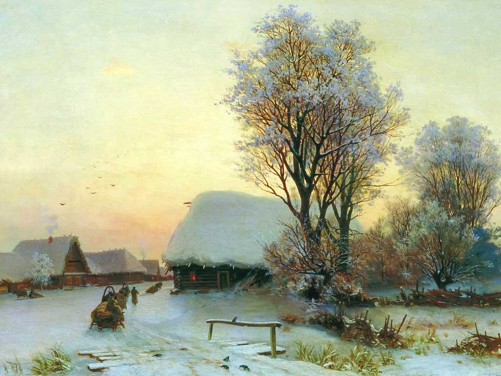 №1456, Winter landscape, Ivan Shishkin. Μοναδικός πίνακας σε καμβά, με εντυπωσιακές χειροποίητες 3D πινελιές. Δημιουργείται αποκλειστικά για εσάς, κατόπιν παραγγελίας