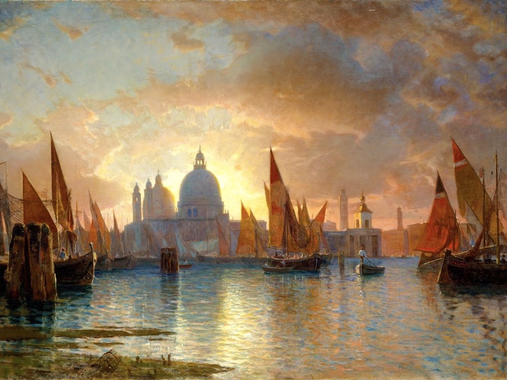 №1476, Santa Maria della Salute,William Hasseltin. Μοναδικός πίνακας σε καμβά, με εντυπωσιακές χειροποίητες 3D πινελιές. Δημιουργείται αποκλειστικά για εσάς, κατόπιν παραγγελίας