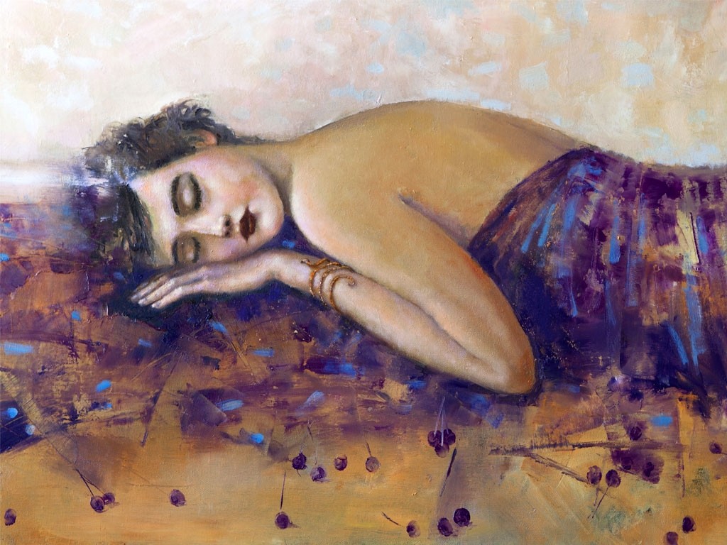 №1677, Sleeping Beauty. Μοναδικός πίνακας σε καμβά, με εντυπωσιακές χειροποίητες 3D πινελιές. Δημιουργείται αποκλειστικά για εσάς, κατόπιν παραγγελίας