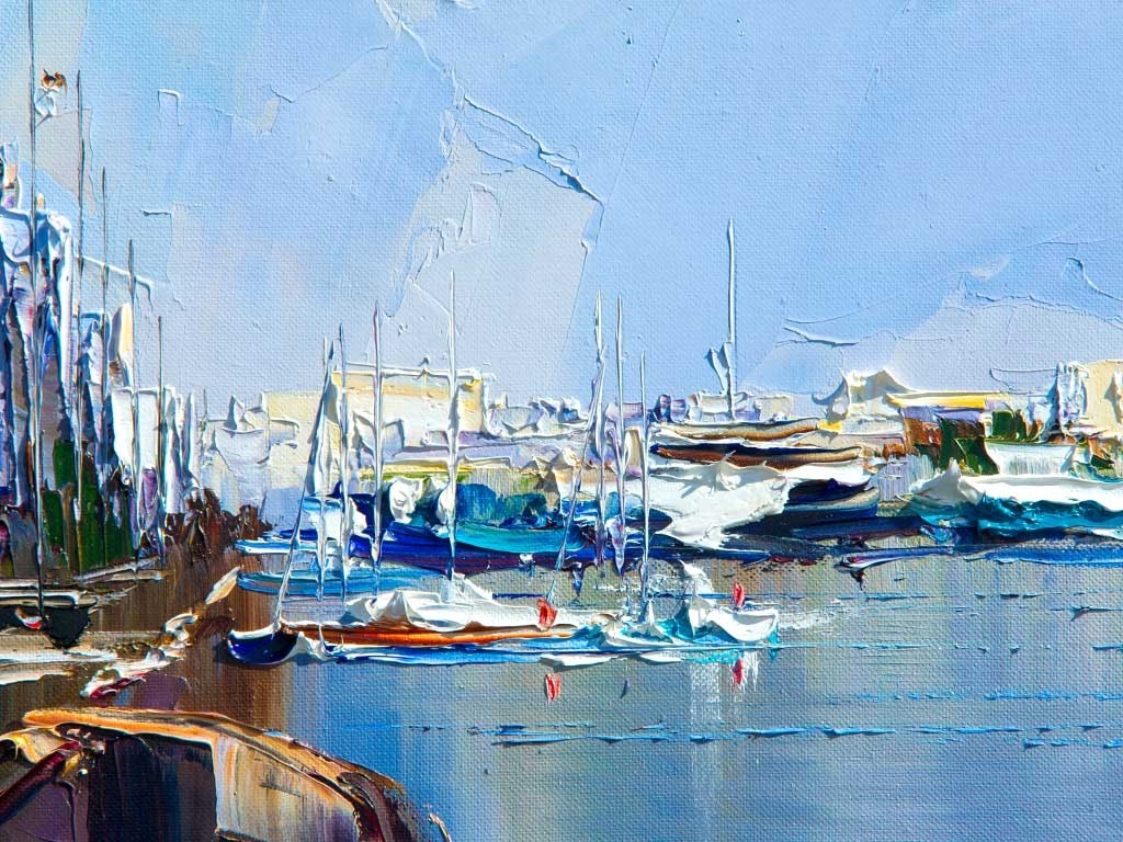№1774, 	Port  2. Μοναδικός πίνακας σε καμβά, με εντυπωσιακές χειροποίητες 3D πινελιές. Δημιουργείται αποκλειστικά για εσάς, κατόπιν παραγγελίας