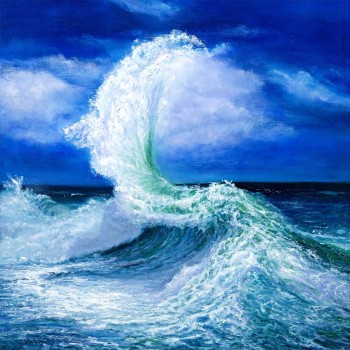 №1835, The sea storm. Μοναδικός πίνακας σε καμβά, με εντυπωσιακές χειροποίητες 3D πινελιές. Δημιουργείται αποκλειστικά για εσάς, κατόπιν παραγγελίας