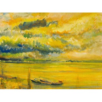 №2176, YELLOW SEA. Μοναδικός πίνακας σε καμβά, με εντυπωσιακές χειροποίητες 3D πινελιές. Δημιουργείται αποκλειστικά για εσάς, κατόπιν παραγγελίας