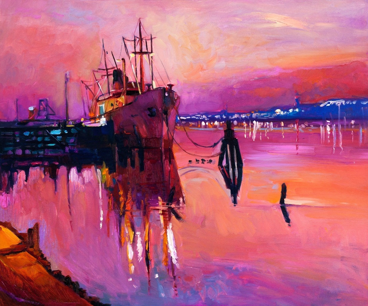 №2200, SEA SUNSET. ίνακας ζωγραφικής σε ελαιοτυπία με εντυπωσιακή χειροποίητη ανάγλυφη πινελιά. Ατομική κατασκευή κατόπιν παραγγελίας