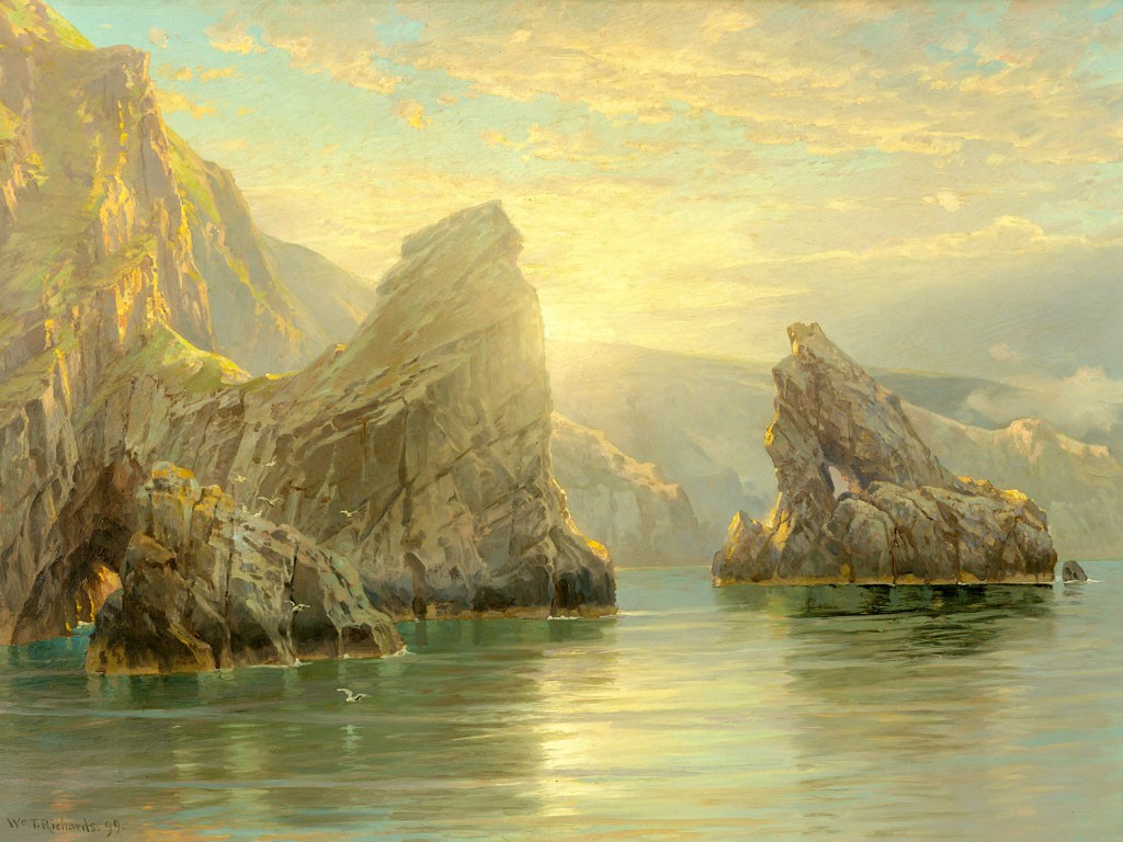 №2586 Sea gates, William Trost Richards. Μοναδικός πίνακας σε καμβά, με εντυπωσιακές χειροποίητες 3D πινελιές. Δημιουργείται αποκλειστικά για εσάς, κατόπιν παραγγελίας