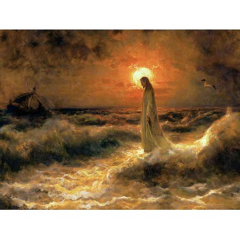 №2642 Christ Walking on the Waters, Julius Sergius Von Klever. Μοναδικός πίνακας σε καμβά, με εντυπωσιακές χειροποίητες 3D πινελιές. Δημιουργείται αποκλειστικά για εσάς, κατόπιν παραγγελίας