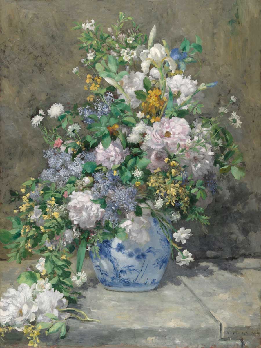 №2674 Spring bouquet, Renoir. Μοναδικός πίνακας σε καμβά, με εντυπωσιακές χειροποίητες 3D πινελιές. Δημιουργείται αποκλειστικά για εσάς, κατόπιν παραγγελίας