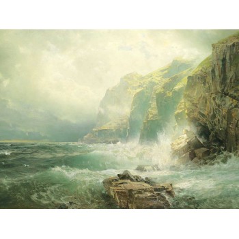 №2678 Seascape, William Trost Richards. Μοναδικός πίνακας σε καμβά, με εντυπωσιακές χειροποίητες 3D πινελιές. Δημιουργείται αποκλειστικά για εσάς, κατόπιν παραγγελίας