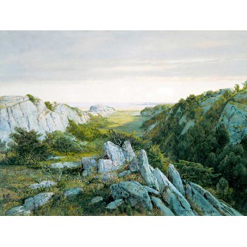 №2808 View from the clifs, William Trost Richards. Μοναδικός πίνακας σε καμβά, με εντυπωσιακές χειροποίητες 3D πινελιές. Δημιουργείται αποκλειστικά για εσάς, κατόπιν παραγγελίας