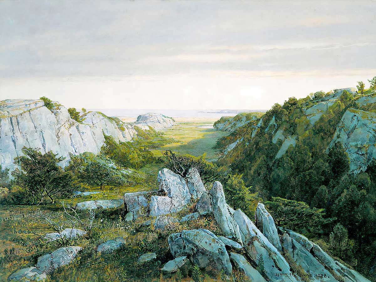 №2808 View from the clifs, William Trost Richards. Μοναδικός πίνακας σε καμβά, με εντυπωσιακές χειροποίητες 3D πινελιές. Δημιουργείται αποκλειστικά για εσάς, κατόπιν παραγγελίας