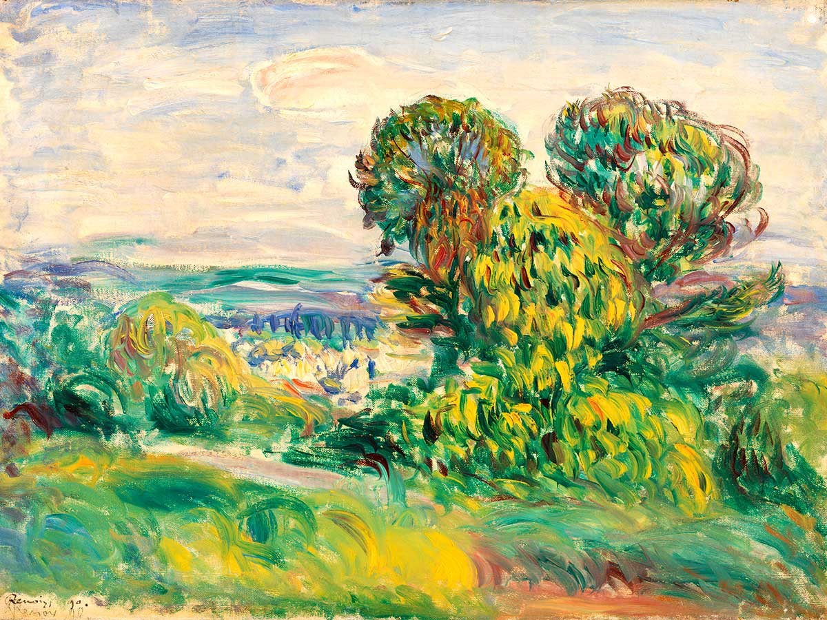 №2856 Landscape, Pierre Auguste Renoir. Μοναδικός πίνακας σε καμβά, με εντυπωσιακές χειροποίητες 3D πινελιές. Δημιουργείται αποκλειστικά για εσάς, κατόπιν παραγγελίας