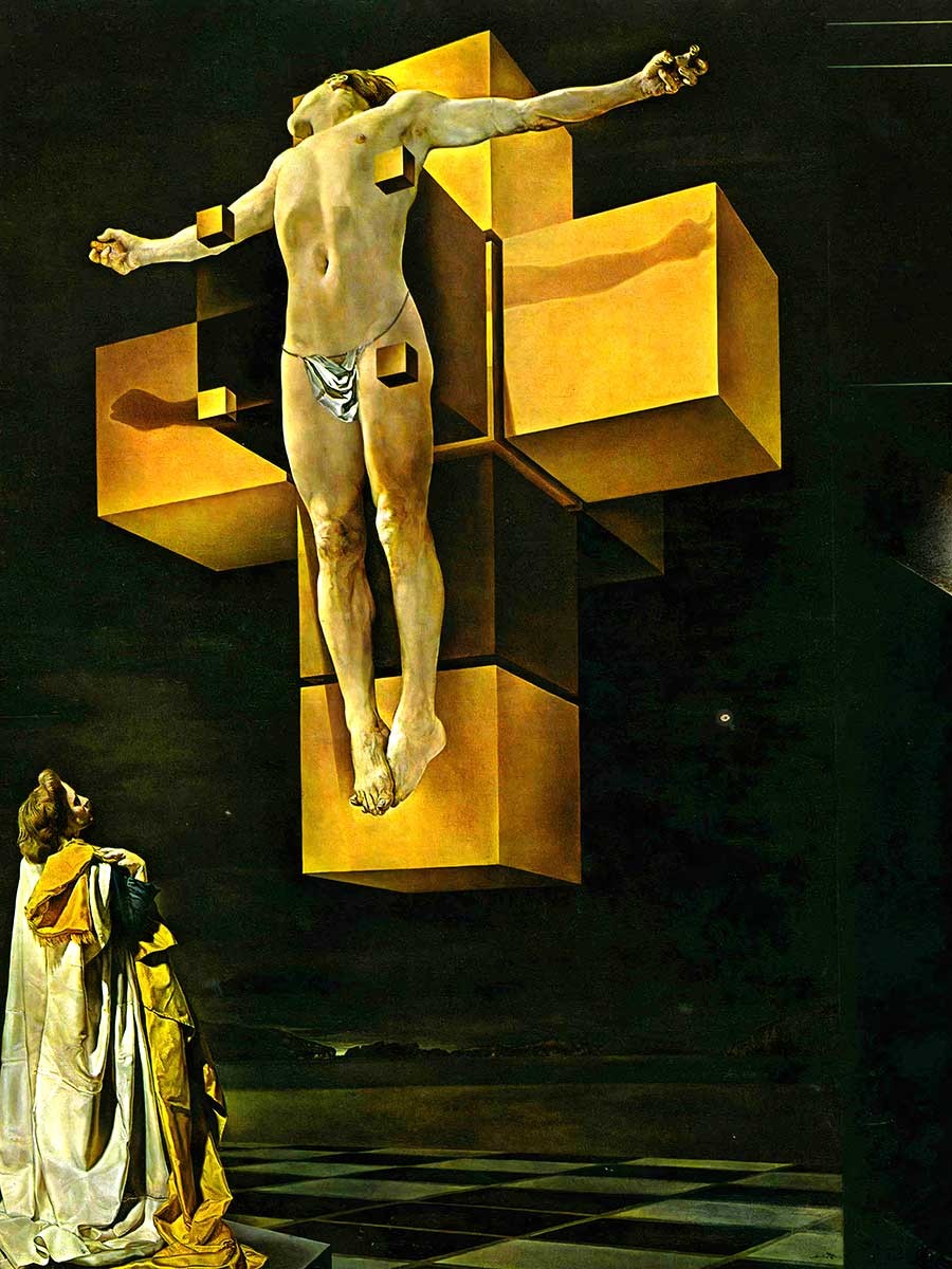 №2880 Corpus Hypercubus, Salvador Dali. Μοναδικός πίνακας σε καμβά, με εντυπωσιακές χειροποίητες 3D πινελιές. Δημιουργείται αποκλειστικά για εσάς, κατόπιν παραγγελίας