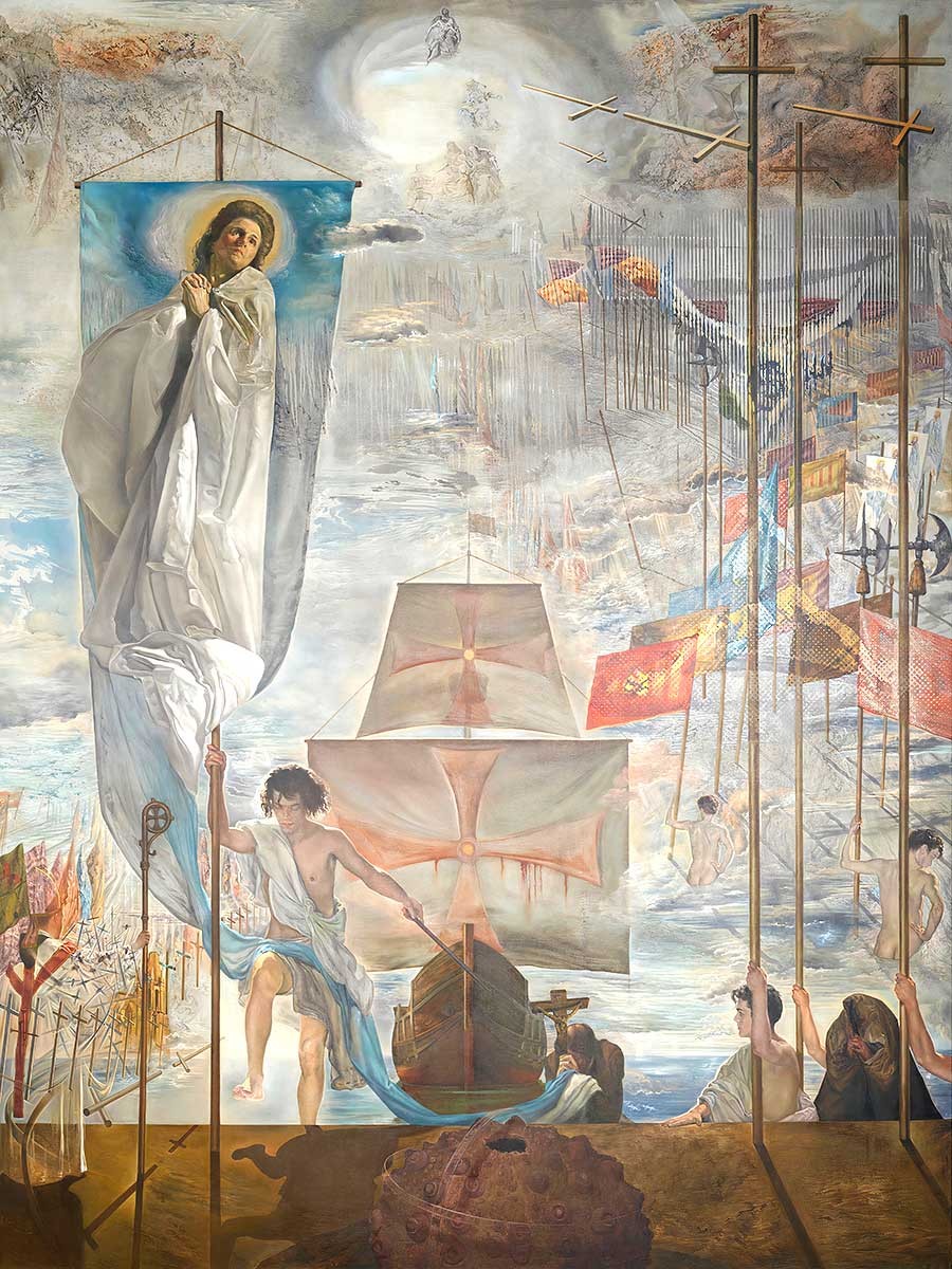 №2906 The Discovery of America by Christopher Columbus - Salvador Dali. Μοναδικός πίνακας σε καμβά, με εντυπωσιακές χειροποίητες 3D πινελιές. Δημιουργείται αποκλειστικά για εσάς, κατόπιν παραγγελίας