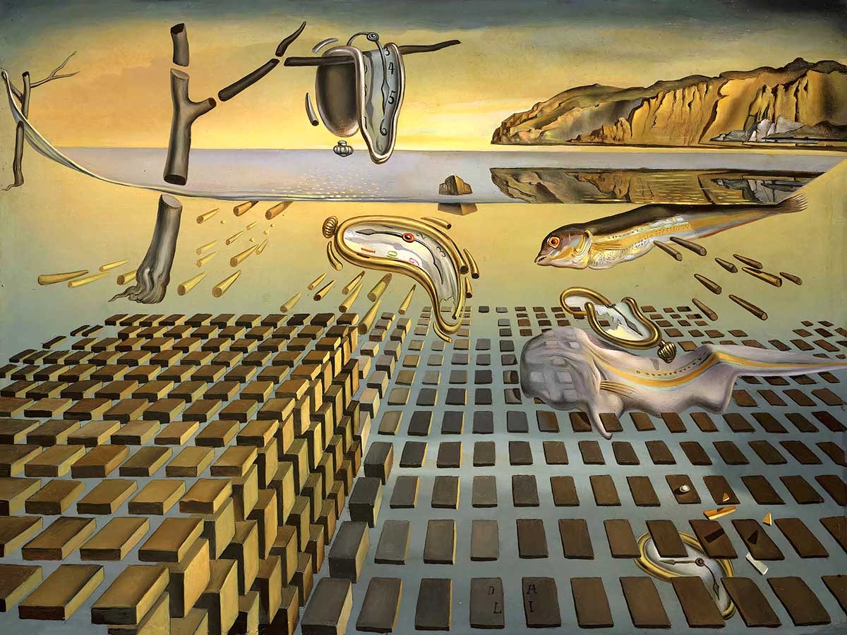 №2933 The Disintegration of the Persistence of Memory, Salvador Dali. Μοναδικός πίνακας σε καμβά, με εντυπωσιακές χειροποίητες 3D πινελιές. Δημιουργείται αποκλειστικά για εσάς, κατόπιν παραγγελίας