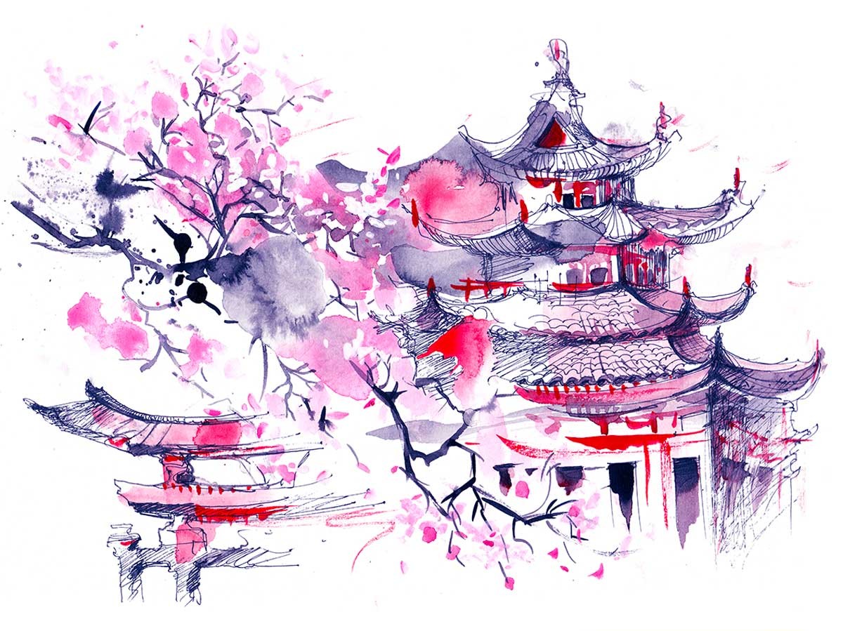 №2961 Memories from Japan. Μοναδικός πίνακας σε καμβά, με εντυπωσιακές χειροποίητες 3D πινελιές. Δημιουργείται αποκλειστικά για εσάς, κατόπιν παραγγελίας