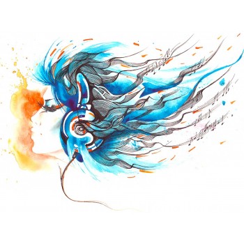 №2962 My soul is music. Μοναδικός πίνακας σε καμβά, με εντυπωσιακές χειροποίητες 3D πινελιές. Δημιουργείται αποκλειστικά για εσάς, κατόπιν παραγγελίας